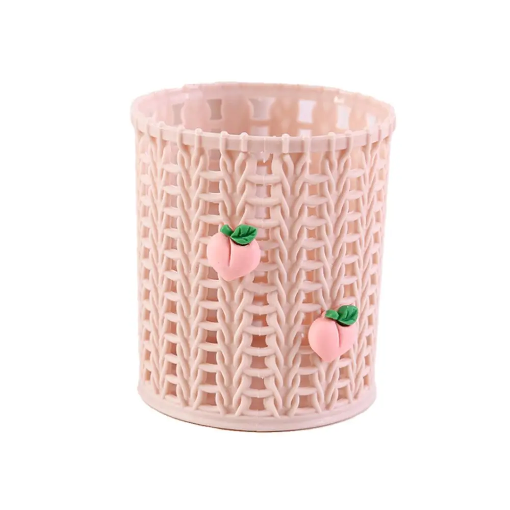 panier tricoté rose